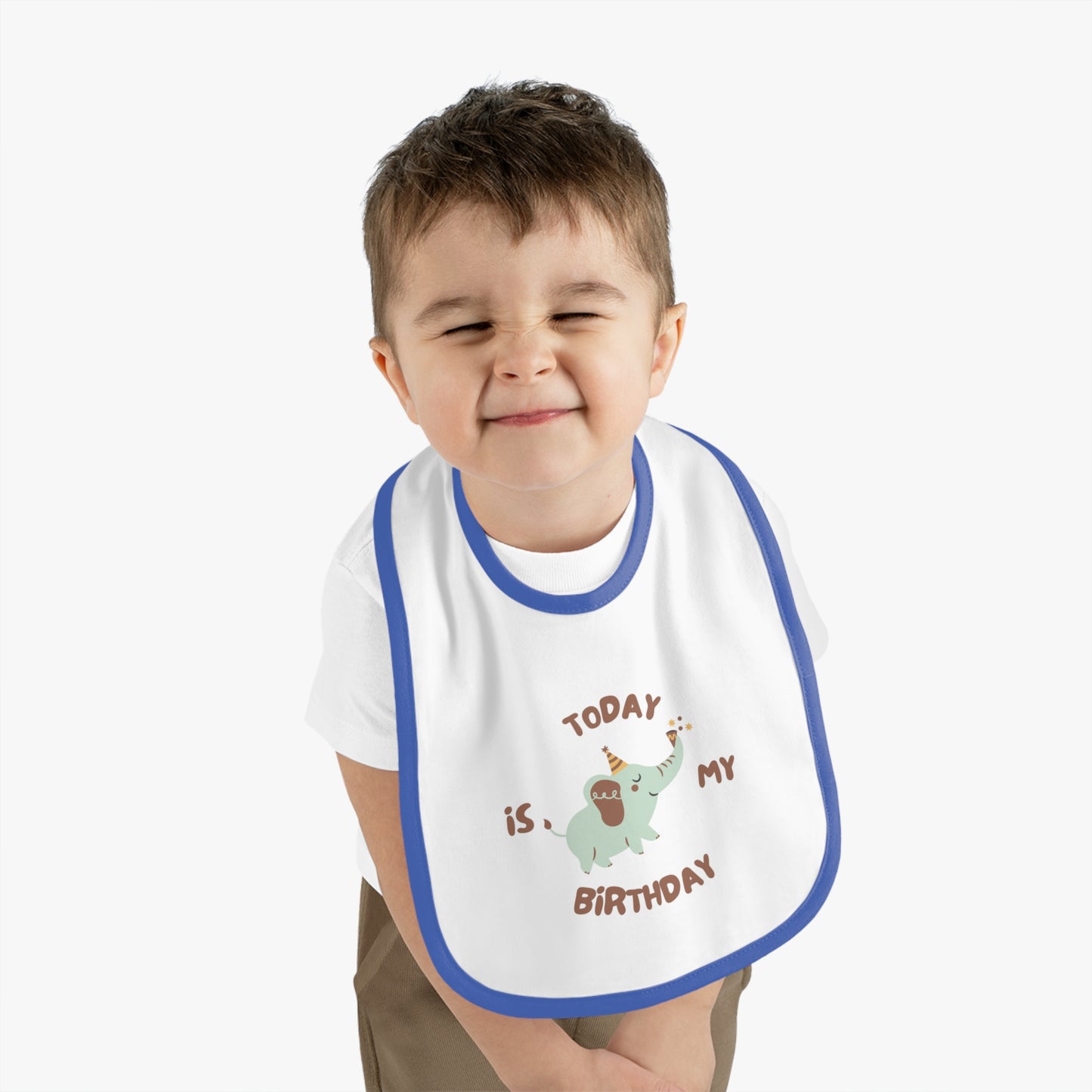 Baby Contrast Trim Jersey Bib