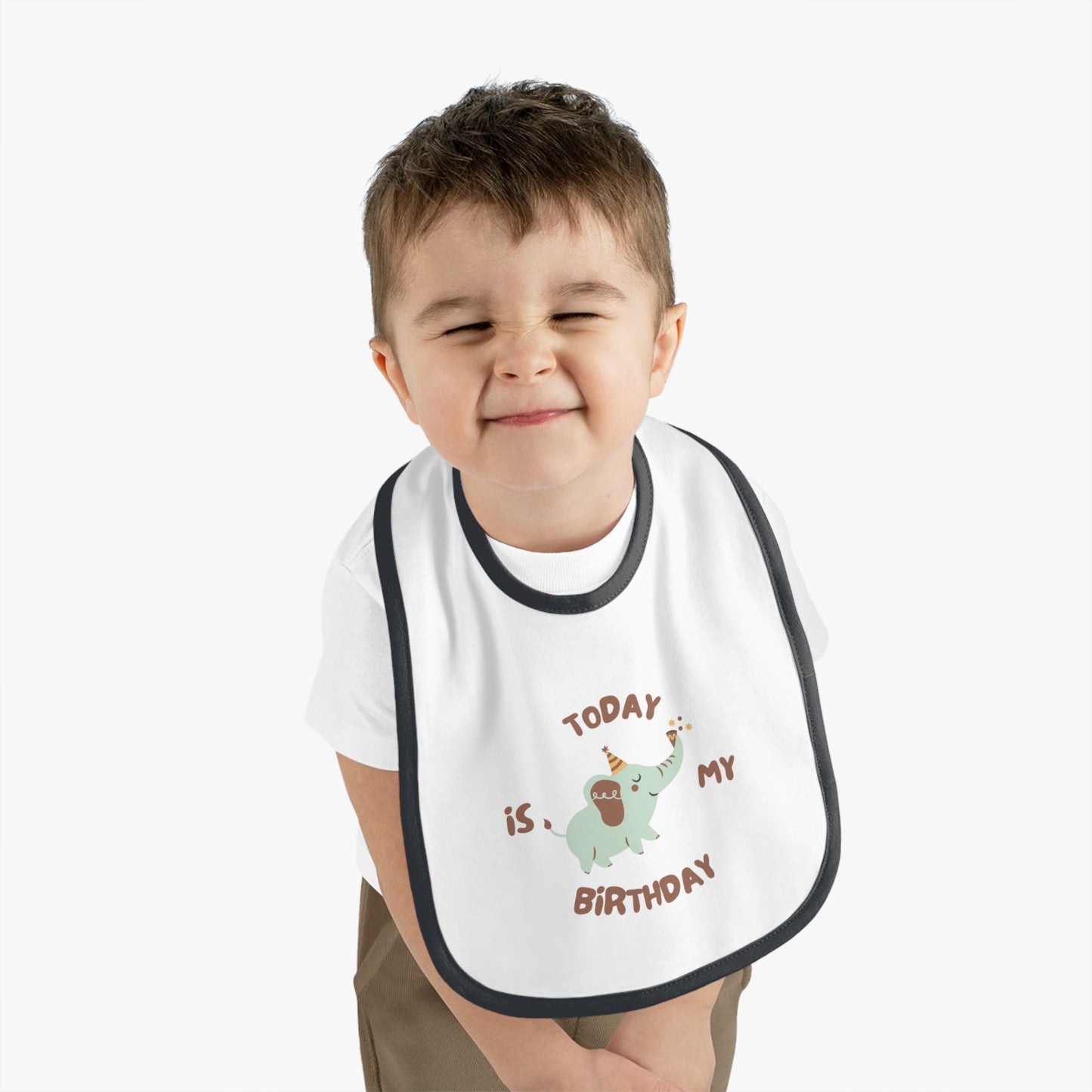 Baby Contrast Trim Jersey Bib