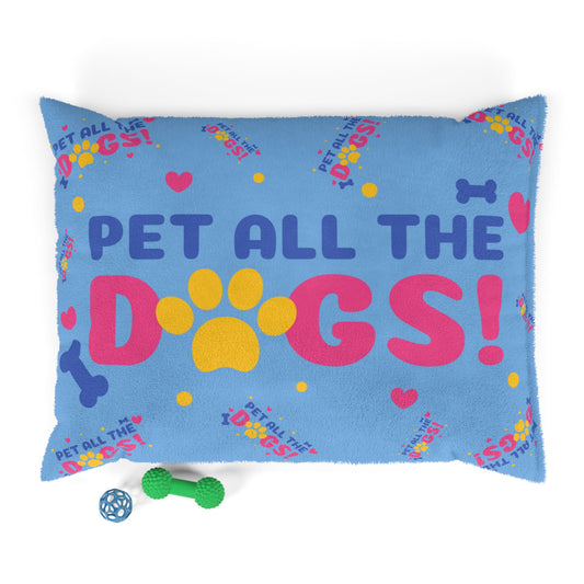 Colorful Pet Bed - 'Pet All the Dogs!' Cushion for Dog Lovers