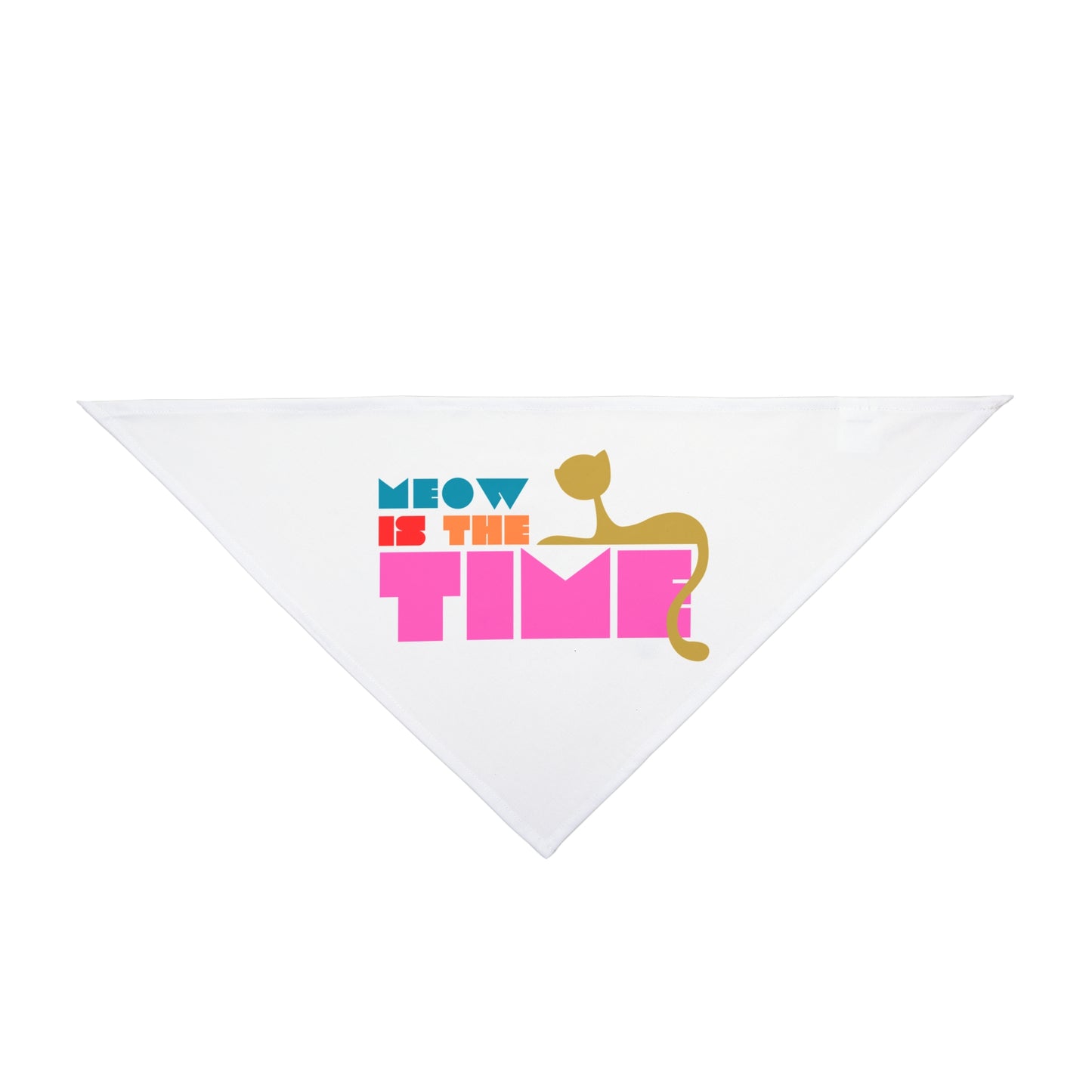 Cute Cat-Inspired Pet Bandana: "Meow is the Time" & "Warm, Cute & Smart" Designs for Feline Fashion